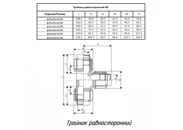 Тройник ПОЛИТЭК ТПК-АКВА 20