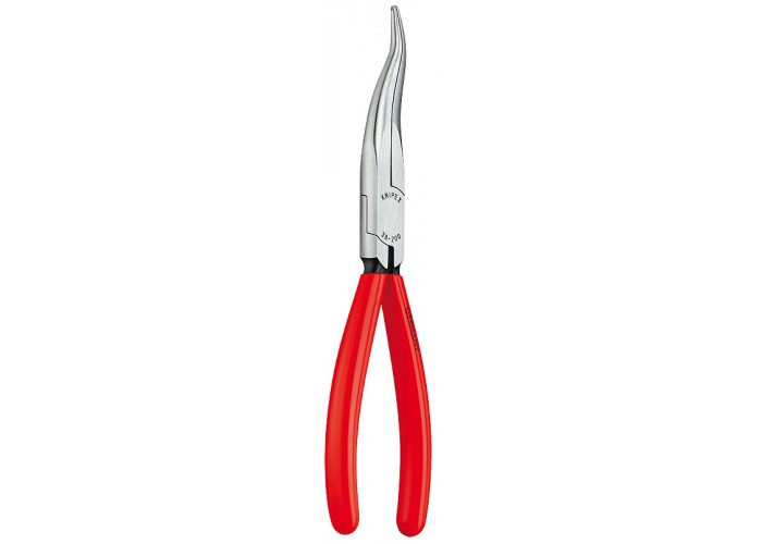 Плоскогубцы KNIPEX механика, плоскокруглые изогнутые губки с крестовой насечкой, 200 мм, чёрные, 1К ручки