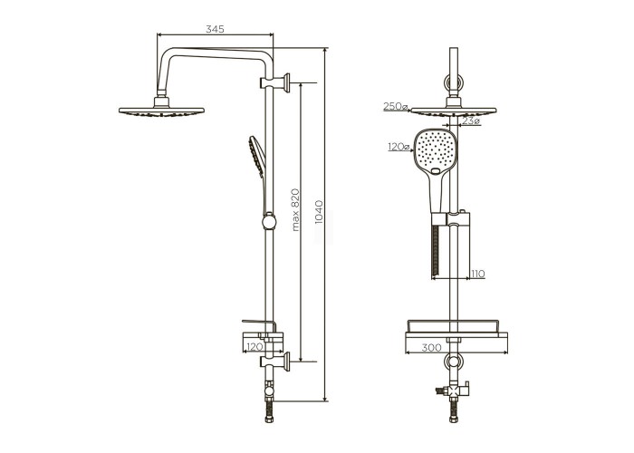 Душевая колонна без смесителя Dorff Prime D0740000