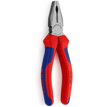 Плоскогубцы KNIPEX комбинированные, рез: проволока средней твёрдости d 3.1 мм, твёрдая проволока d 2 мм, кабель d 10 мм (16 кв. мм), 160 мм, чёрные, 2К ручк