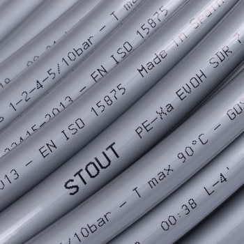 Stout Труба PEX-A из сшитого полиэтилена с кислородным слоем, серая 16x2,2