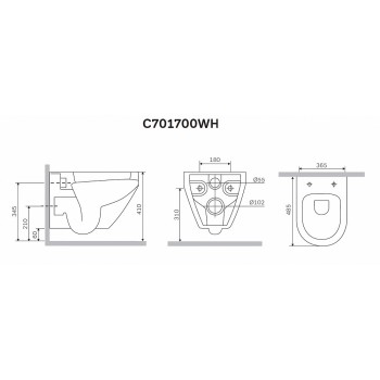Унитаз подвесной AM.PM Spirit 2.0 FlashClean C701700WH Унитаз подвесной AM.PM Spirit 2.0 FlashClean C701700WH