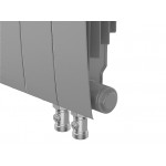 Биметаллический секционный радиатор отопления Royal Thermo Biliner 350 / V Silver Satin / 4 секции