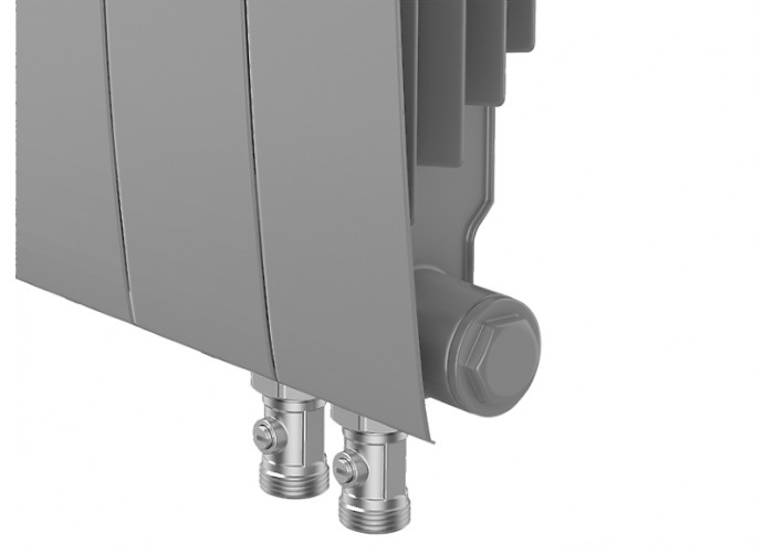 Биметаллический секционный радиатор отопления Royal Thermo Biliner 350 / V Silver Satin / 4 секции