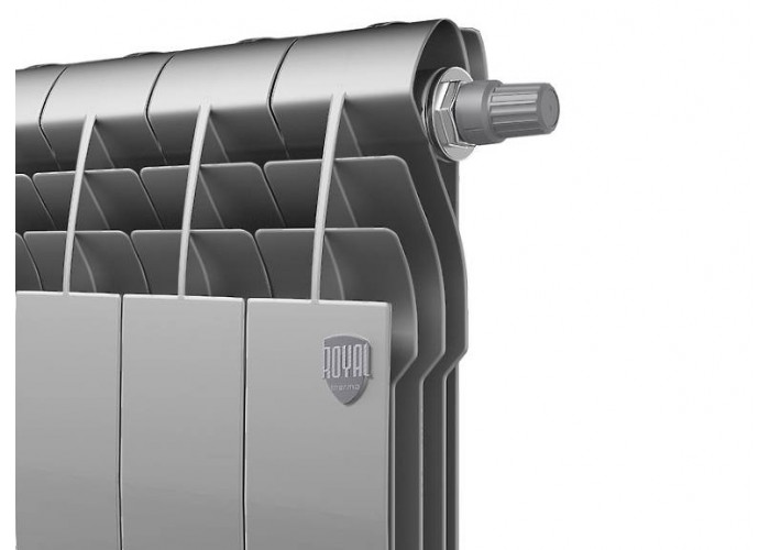 Биметаллический секционный радиатор отопления Royal Thermo Biliner 350 / V Silver Satin / 4 секции