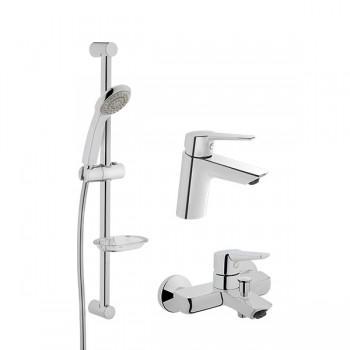 Набор смесителей Vitra Solid S, комплект 3 в 1 смеситель для раковины, смеситель для ванны и душа, душевой гарнитур