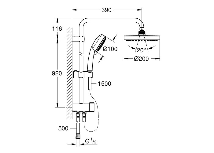 Душевая колонна Grohe New Tempesta Cosmopolitan 200 26453001