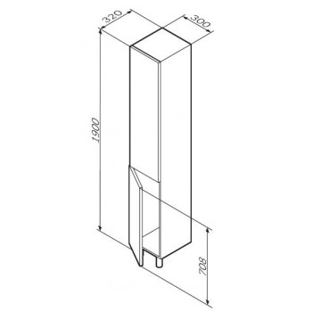 Шкаф-колонна AM.PM Gem M90CSL0306WG напольный, 30 см, белый