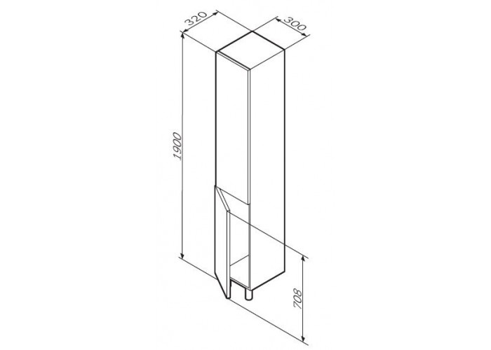 Шкаф-колонна AM.PM Gem M90CSL0306WG напольный, 30 см, белый