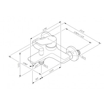 Смеситель для ванны с душем AM.PM X-Joy F85A10000