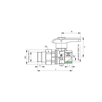 Кран дисковый RB (Rubinetterie Bresciane) EUROFLY 600500 1/2 НВ американка