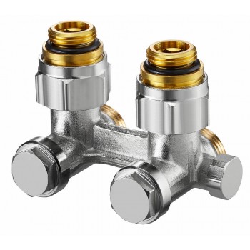 Узел нижнего подключения Oventrop Мultiflex F ZBU 1/2x3/4 угловой, с преднастройкой