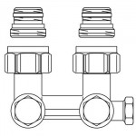 Узел нижнего подключения Oventrop Мultiflex F ZBU 1/2x3/4 угловой, с преднастройкой