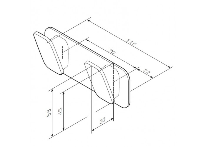 Крючок для полотенец AM.PM Inspire 2.0 двойной A50A35600