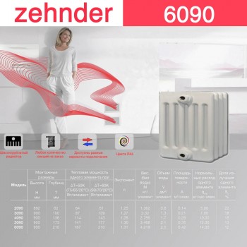 Стальной трубчатый радиатор Zehnder 6090
