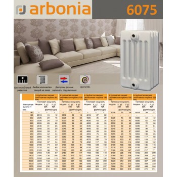 Стальной трубчатый радиатор Arbonia 6075