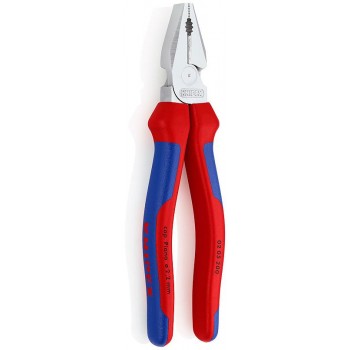 Плоскогубцы KNIPEX комб. особ. мощн. VDE, рез: провол. твёрд. d 3 мм, роял. струна d 2.5 мм, кабель d 14 мм, L-225 мм, хром, 2К ручки