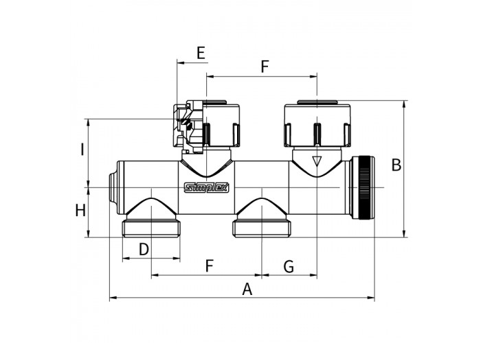 Узел нижнего подключения Flamco FE2 c функцией отсечки, слива и заполнения