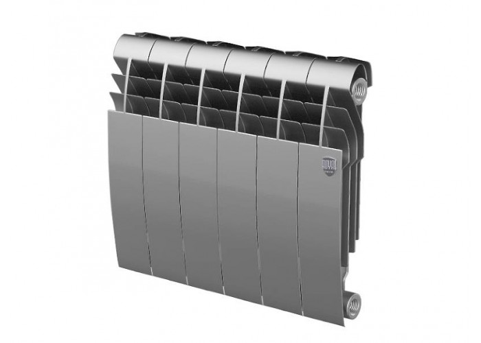 Биметаллический секционный радиатор отопления Royal Thermo Biliner 350 / Silver Satin / 6 секций