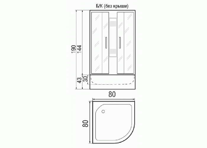 Душевая кабина River NARA Б/К 80/43 MT
