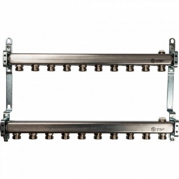 Коллектор Stout из нержавеющей стали для радиаторной разводки 1/3/4x10, SMS 0923 000010
