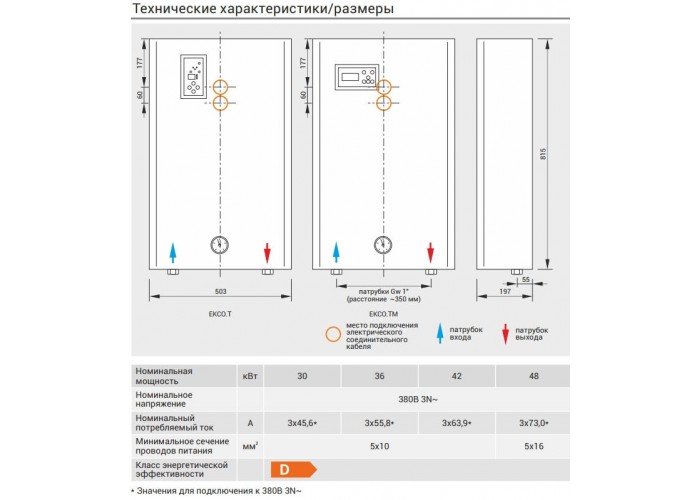 Электрический котёл отопления одноконтурный настенный Kospel EKCO.TM 30 кВт с погодозависимой автоматикой