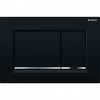 Кнопка смыва Geberit Sigma 30, двойной смыв, чёрный/хром глянц. 115.883.KM.1