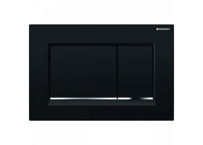 Кнопка смыва Geberit Sigma 30, двойной смыв, чёрный/хром глянц. 115.883.KM.1