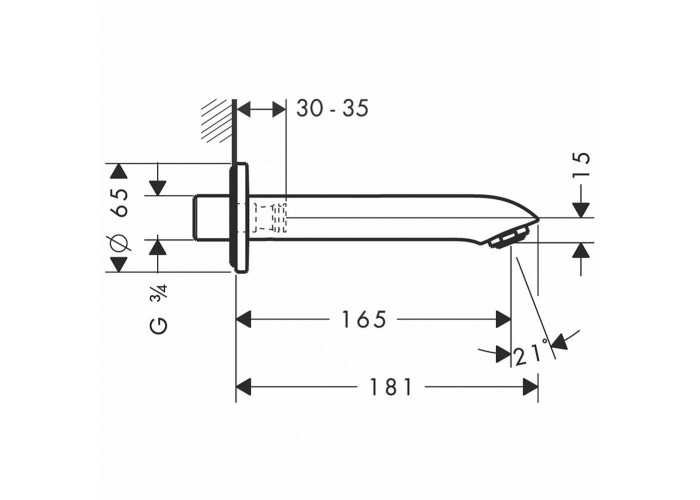 Излив для ванны Hansgrohe Metris 31494000
