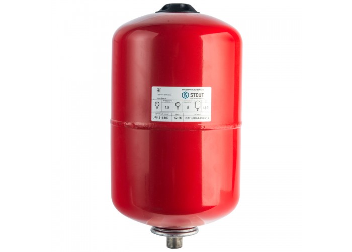 Мембранный бак для систем отопления Stout с диафрагмой 12 л, STH-0004-000012
