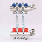 Коллекторная группа UNI-FITT из латуни 441E с регулировочными и термостатическими вентилями 1x3/4 с 3 отводами