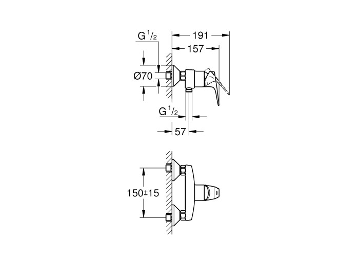 Смеситель для душа Grohe BauFlow 23755000