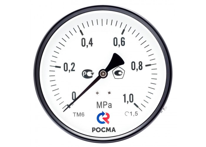 Манометр Росма TM-310T Dy 63 с задним подключением 1/4 , 0-10 бар