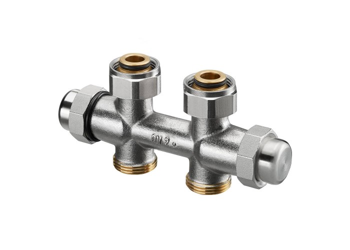 Узел запорно-присоединительный Oventrop Multiflex FQ для приборов с G 3/4 НР, G 3/4 НГ x G 3/4 НР, проходной