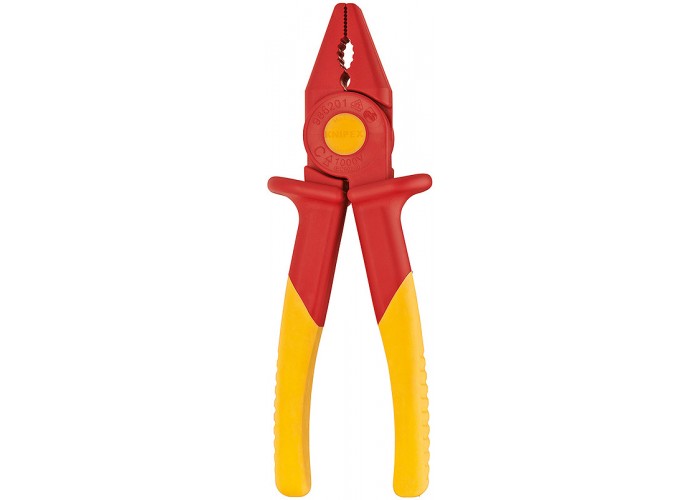 Плоскогубцы KNIPEX захватные VDE из армированного фиберглассом пластика, диапазон применения до -40 С, 180 мм, диэлектрические