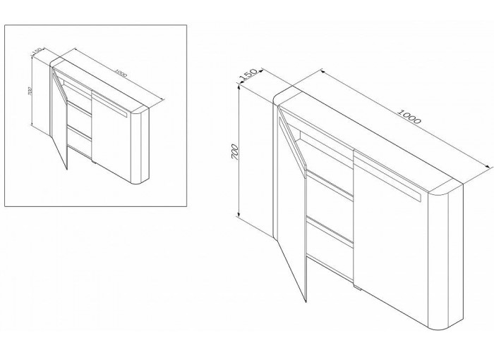 Зеркальный шкаф AM.PM Sensation M30MCX1001WG 100 см, белый