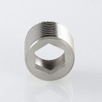 Футорка VALTEC под шестигранник 3/4 x 1/2 внутренняя-наружная резьба, никелированная латунь