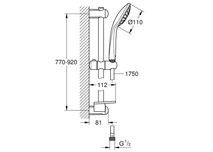 Душевой гарнитур Grohe Euphoria 110 Mono 27267001