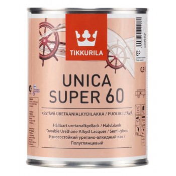 Лак Tikkurila UNICA SUPER 60 алкидно уретановый универсальный, износостойкий, полуглянцевый (2,7л)