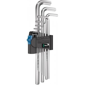 Набор Г-образных ключей WERA 950/9 L Hex-Plus HF 1 хром, с фиксацией, 9 пр., 1.5/2/2.5/3/4/5/6/8/10 мм