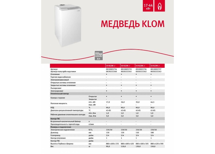 Напольный газовый котел Protherm Медведь 30 KLOM