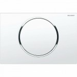 Кнопка смыва Geberit Sigma 10 одинарный смыв, олеофобная, белый мат./полированный 115.758.JT.5