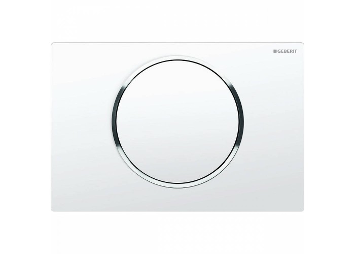 Кнопка смыва Geberit Sigma 10 одинарный смыв, олеофобная, белый мат./полированный 115.758.JT.5