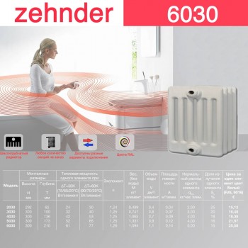 Стальной трубчатый радиатор Zehnder 6030