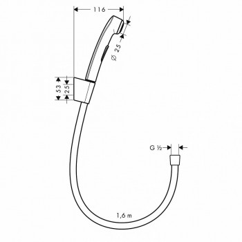 Гигиенический душ Hansgrohe 32128000 Гигиенический душ Hansgrohe 32128000