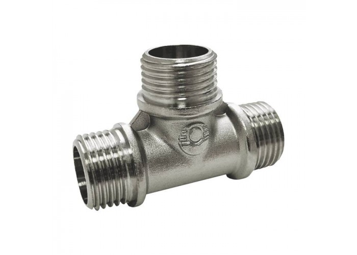 Тройник Valfex никелированный с наружной резьбой НР 1/2- НР 1/2- НР 1/2