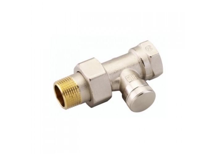 Клапан запорный Danfoss на обратку для бокового присоединения, RLV 20, 3/4, прямой никелированный