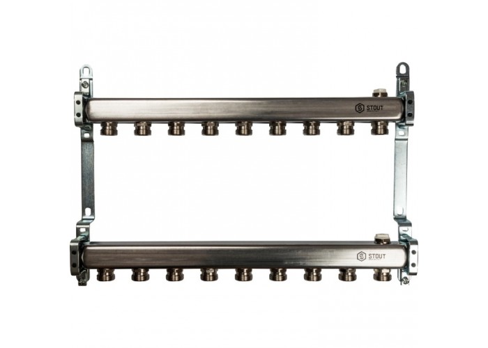 Коллектор Stout из нержавеющей стали для радиаторной разводки 1/3/4x9, SMS 0923 000009
