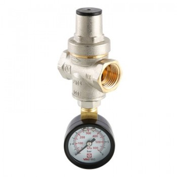 Редуктор давления VALTEC поршневой с манометром, от 0,5 до 5,5 бар 1/2