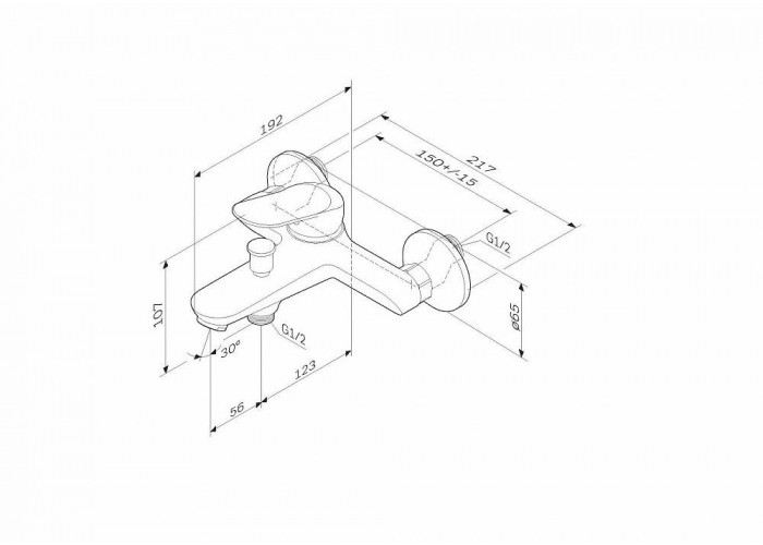 Смеситель для ванны с душем AM.PM Sunny F85C10000, хром